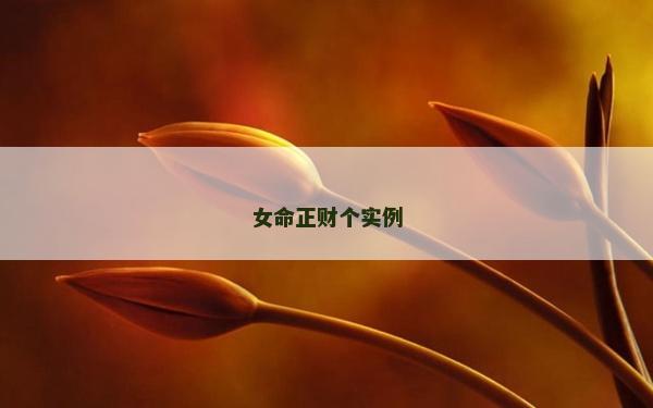 女命正财个实例