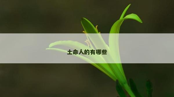 土命人的有哪些