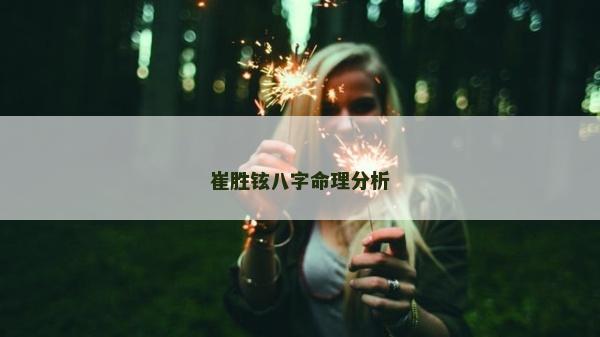 崔胜铉八字命理分析