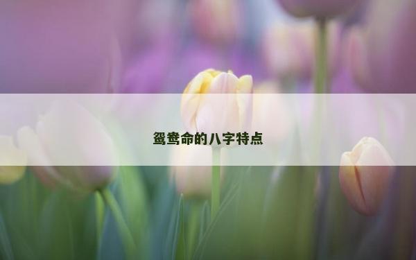 鸳鸯命的八字特点