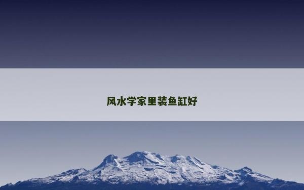 风水学家里装鱼缸好