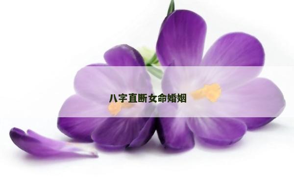 八字直断女命婚姻