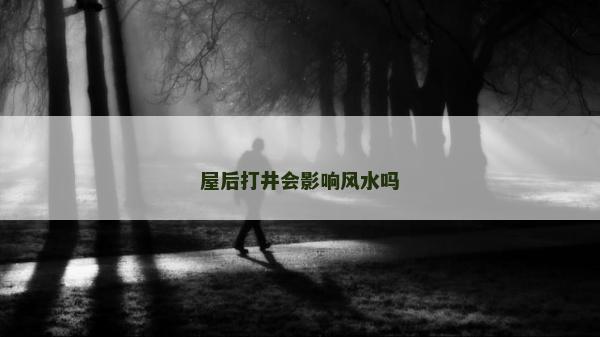 屋后打井会影响风水吗