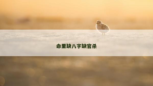 命里缺八字缺官杀