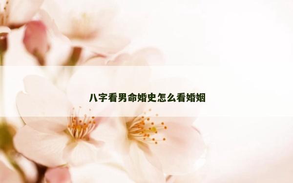 八字看男命婚史怎么看婚姻