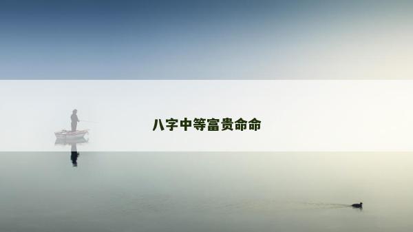 八字中等富贵命命