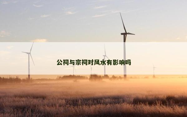 公祠与宗祠对风水有影响吗