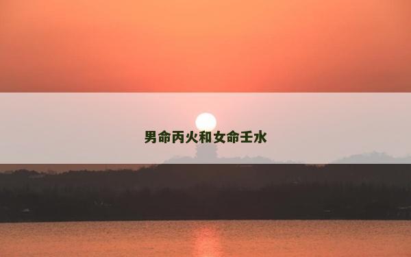 男命丙火和女命壬水