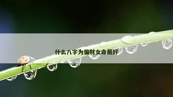 什么八字为偏财女命最好