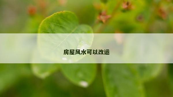房屋风水可以改运