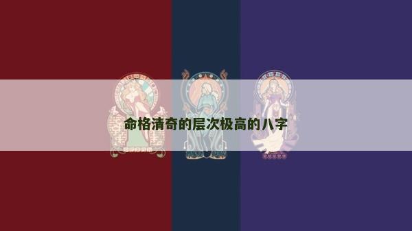 命格清奇的层次极高的八字