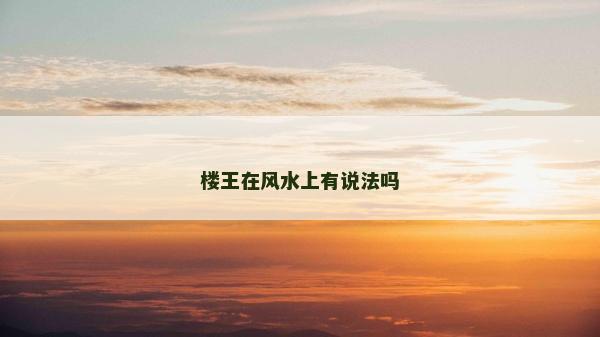 楼王在风水上有说法吗