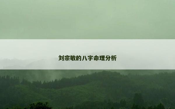 刘宗敏的八字命理分析