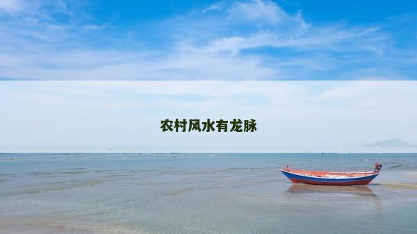 农村风水有龙脉