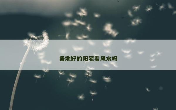 各地好的阳宅看风水吗