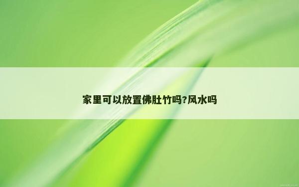 家里可以放置佛肚竹吗?风水吗