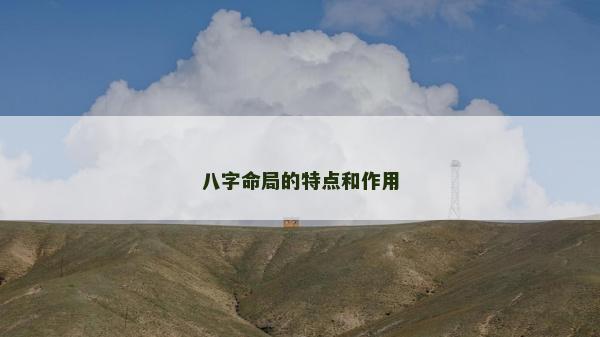 八字命局的特点和作用