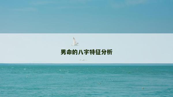 男命的八字特征分析