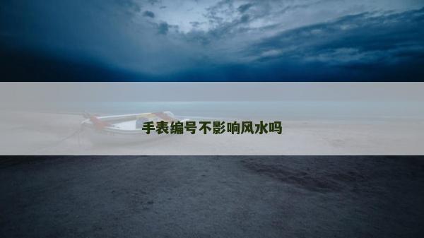 手表编号不影响风水吗
