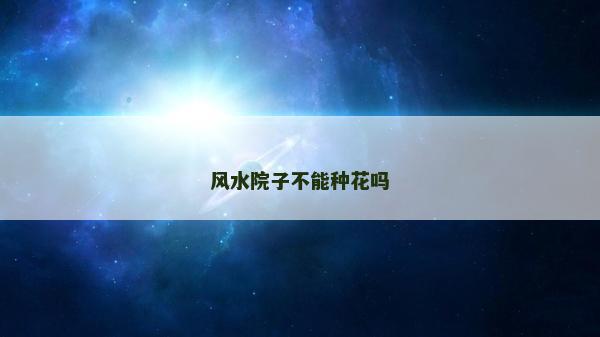 风水院子不能种花吗