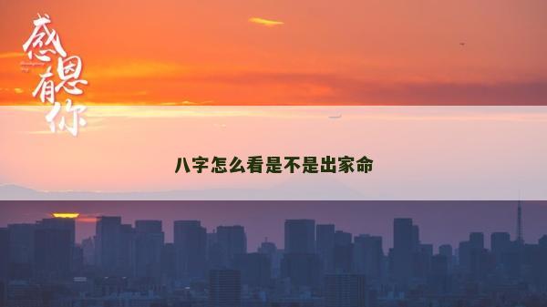 八字怎么看是不是出家命