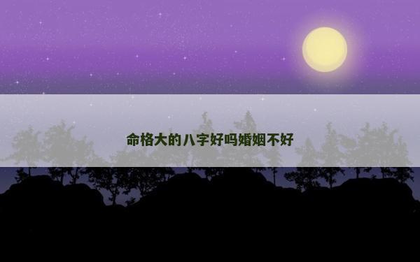 命格大的八字好吗婚姻不好