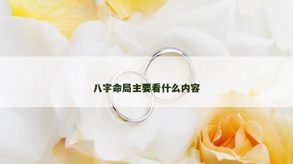 八字命局主要看什么内容