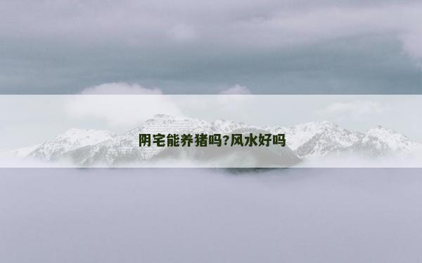 阴宅能养猪吗?风水好吗