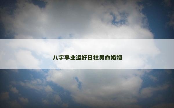 八字事业运好日柱男命婚姻
