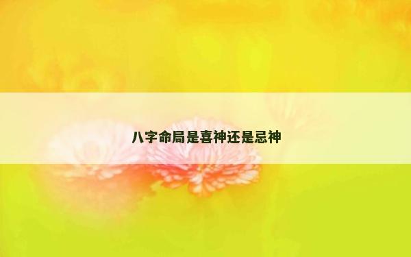 八字命局是喜神还是忌神
