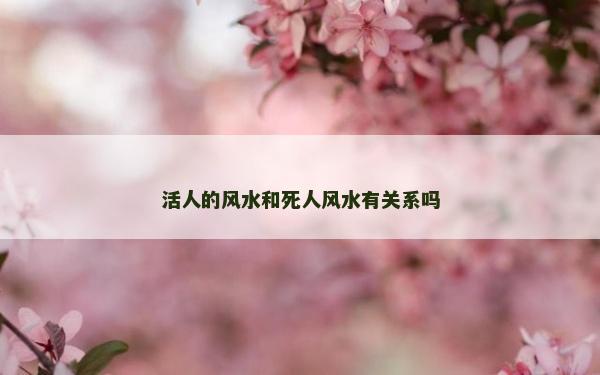 活人的风水和死人风水有关系吗