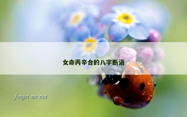 女命丙辛合的八字断语
