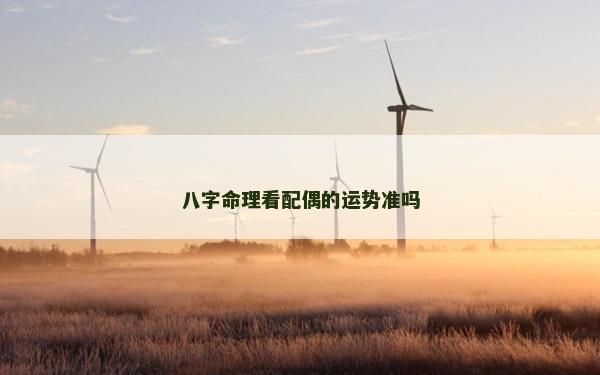 八字命理看配偶的运势准吗