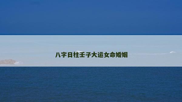 八字日柱壬子大运女命婚姻