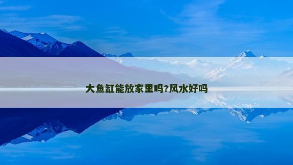 大鱼缸能放家里吗?风水好吗
