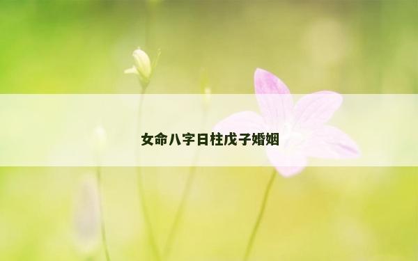 女命八字日柱戊子婚姻