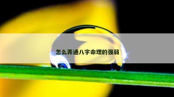 怎么弄通八字命理的强弱