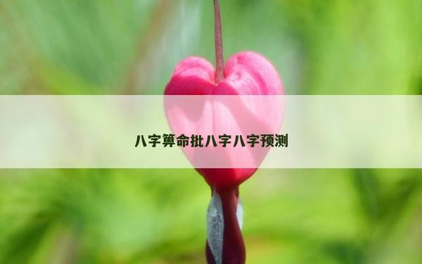八字箅命批八字八字预测