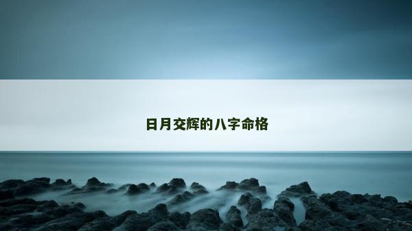日月交辉的八字命格