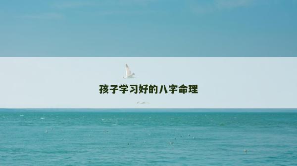 孩子学习好的八字命理