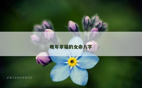 晚年享福的女命八字