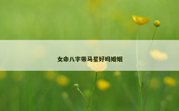 女命八字带马星好吗婚姻