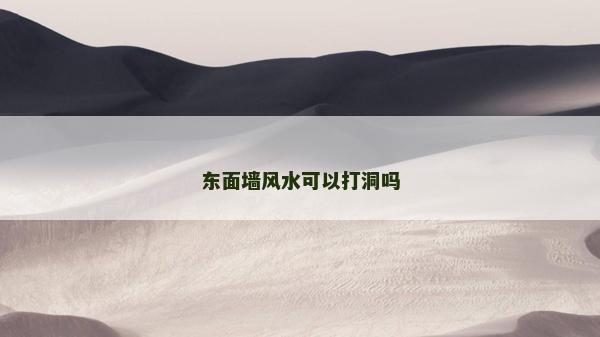 东面墙风水可以打洞吗