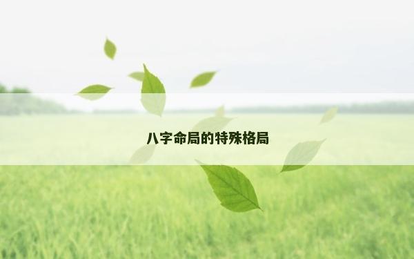 八字命局的特殊格局