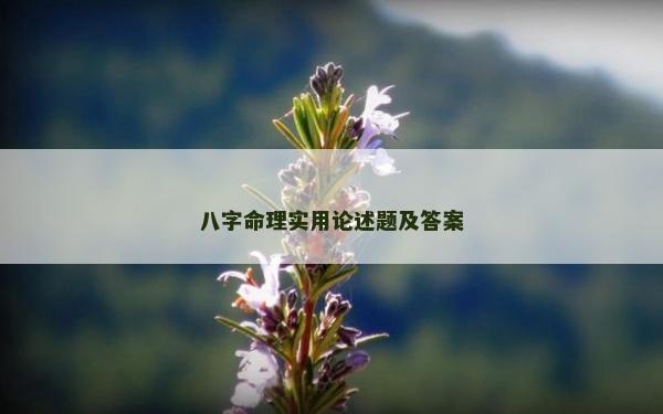 八字命理实用论述题及答案