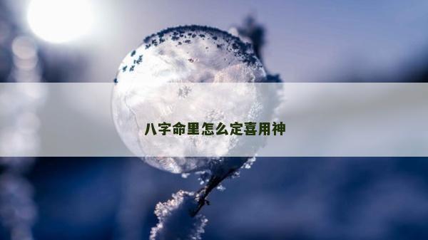 八字命里怎么定喜用神