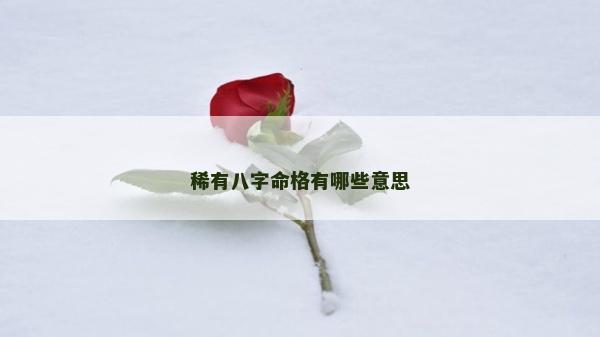 稀有八字命格有哪些意思