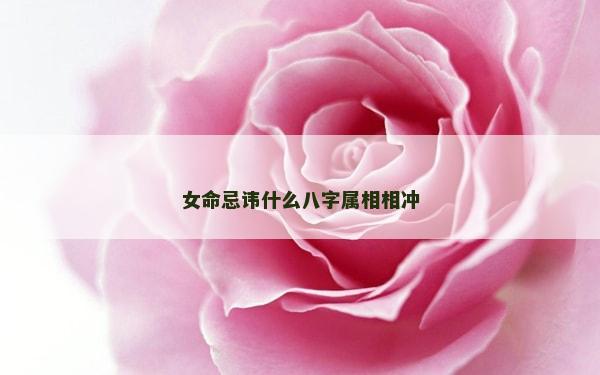 女命忌讳什么八字属相相冲