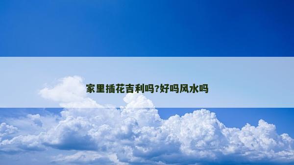 家里插花吉利吗?好吗风水吗
