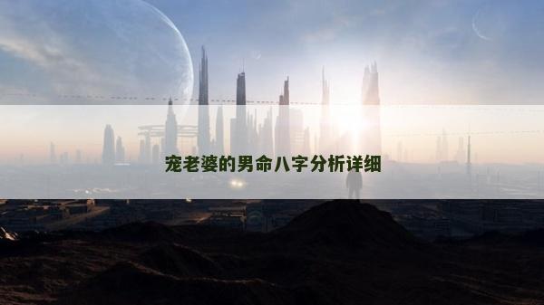 宠老婆的男命八字分析详细